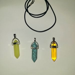 3 piece interchangeable crystal healing necklace